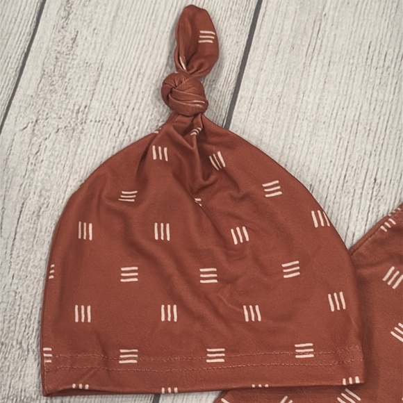 Rust Baby Swaddle and Hat Set - Picture 3 of 4